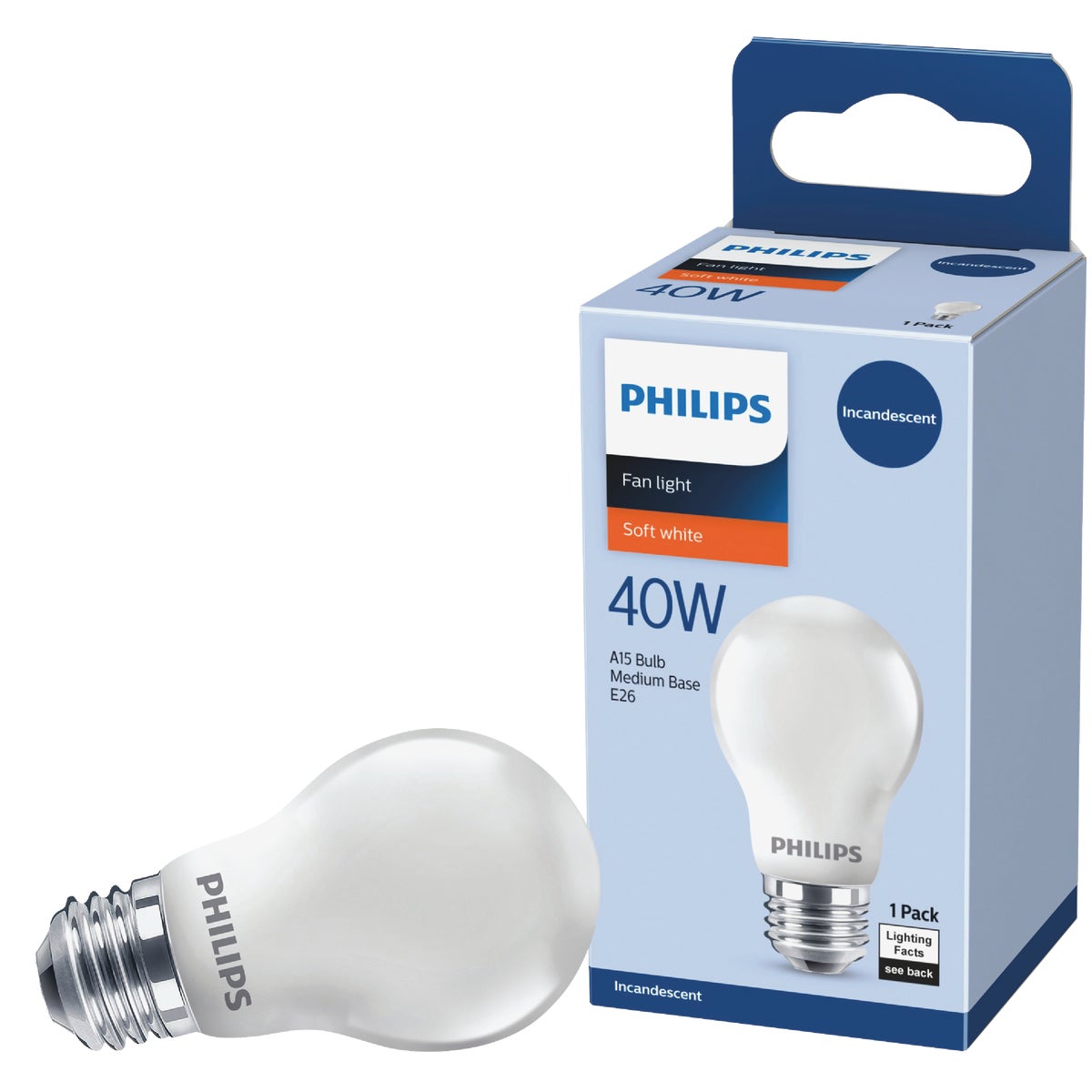 Philips DuraMax 40W Frosted Medium A15 Incandescent Ceiling Fan Light Bulb