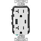 Leviton Decora 20A Tamper-Resistant Outlet with 27W Type A/C USB Charging Ports for Smartphones & Tablets Image 1