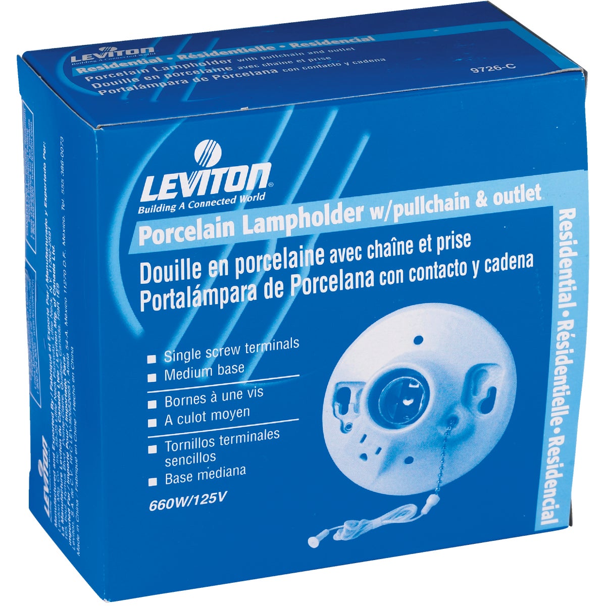 Leviton White Porcelain Incandescent Lampholder Image 2