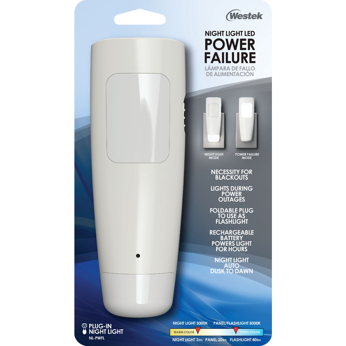 Westek White Dusk To Dawn LED Power Failure Night Light Image 2