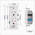 Leviton Lever Edge Self-Test 15A White Tamper-Resistant GFCI Duplex Outlet Image 5