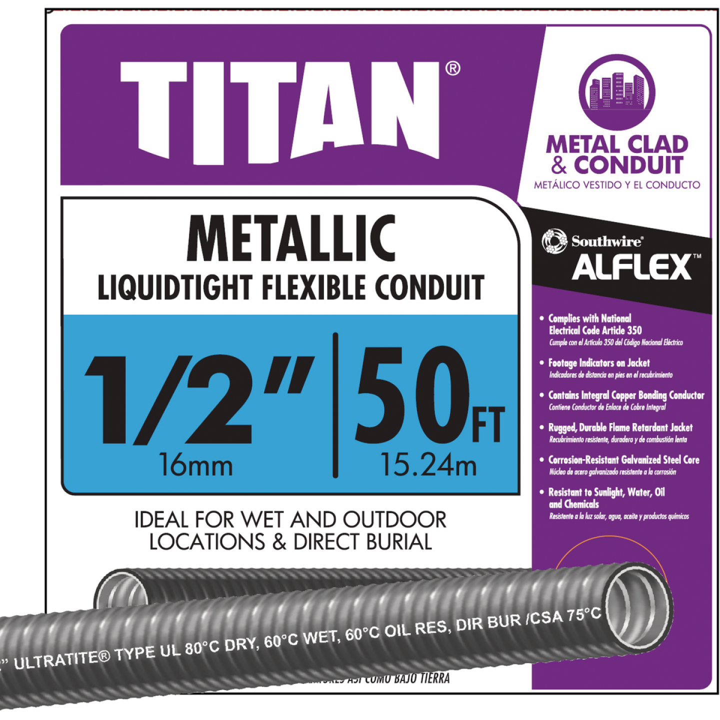 Southwire 1/2 In. x 50 Ft. Flexible Flexible Metal Conduit Image 1