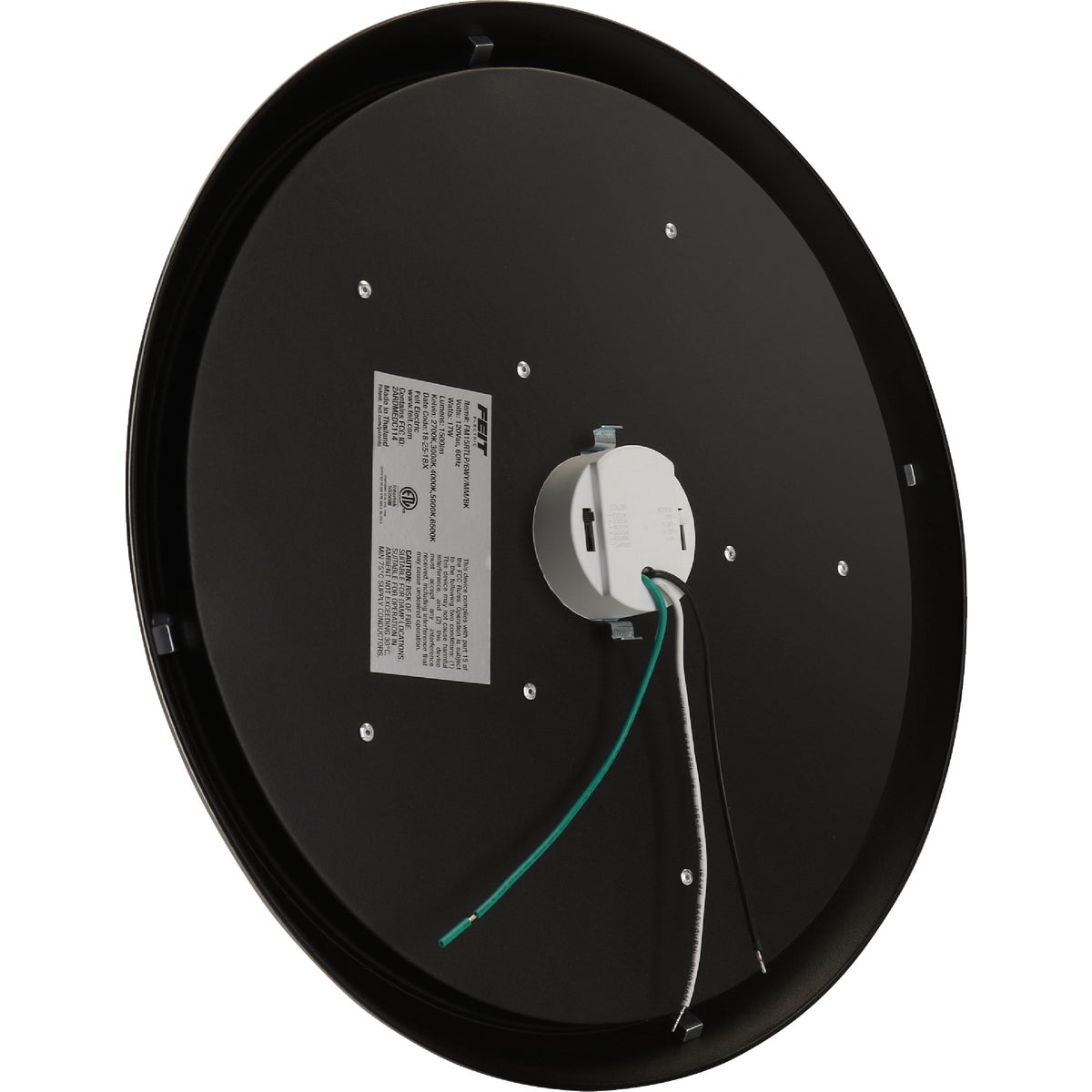 Feit 15 In. Brushed Nickel or Black LED Round CCT Disc Flush Mount Motion Ceiling Light Fixture Image 6