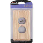 Amerelle 1-Gang Solid Oak Outlet Wall Plate, Unfinished Ash Image 2