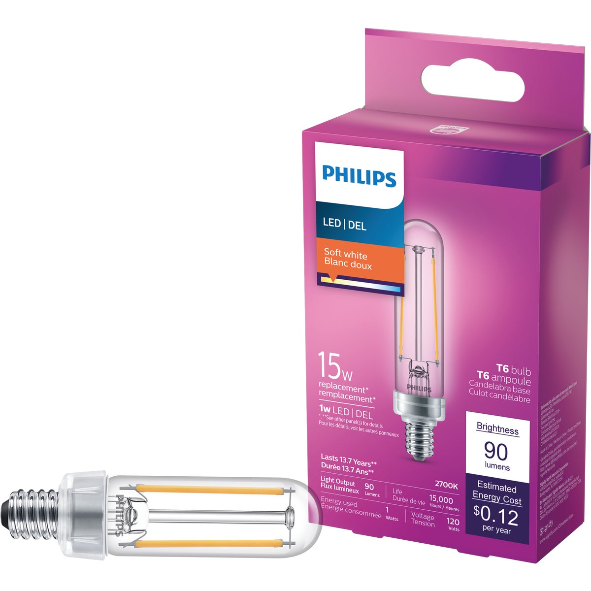Philips T6 1W E12 SWClear