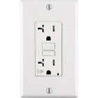 Leviton SmartlockPro 20A White Self-Test Slim GFCI Outlet with Audible Trip Alert Image 1