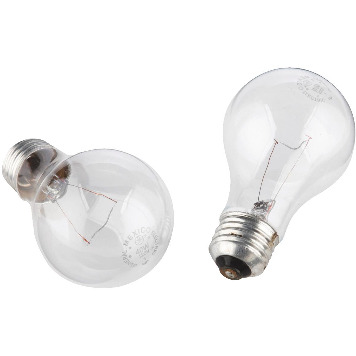 2PK 40W CLR BULB