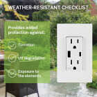 Leviton Decora White 15A Weather-Resistant USB Duplex Outlet with Type A and Type-C Ports Image 2