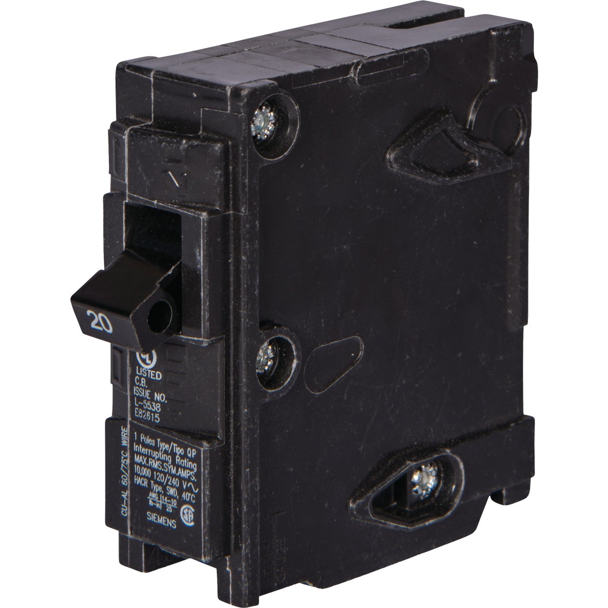 Siemens 15A 120V Single Pole Circuit Breaker