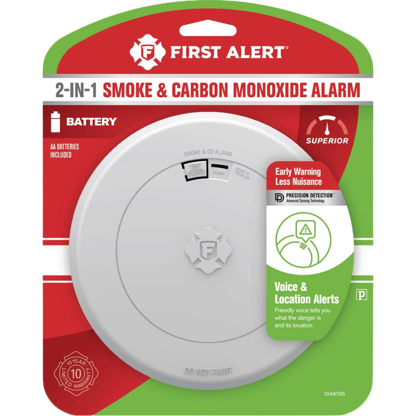 First Alert Battery Powered Photoelectric Combination Alarm with Voice Image 1