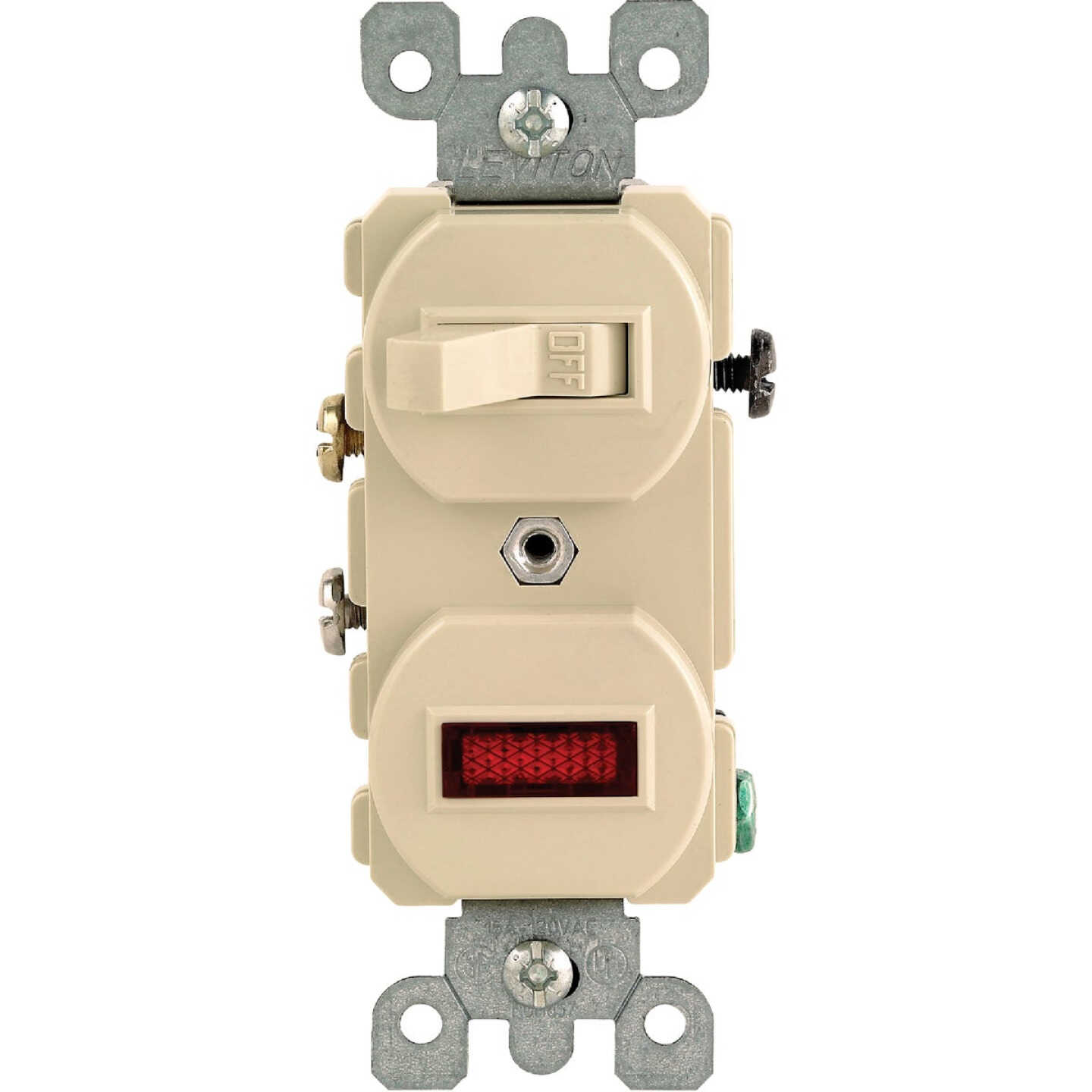 Leviton Commercial Grade Ivory 15A Switch & Pilot Light Image 1