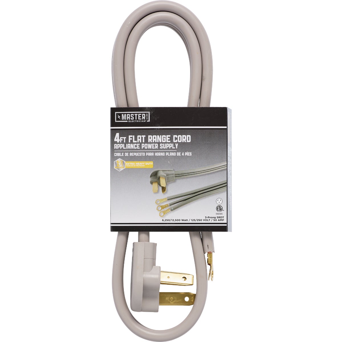 Master Electrician 4 Ft. 6/2 + 8/1 Ga. 3-Conductor Range Cord