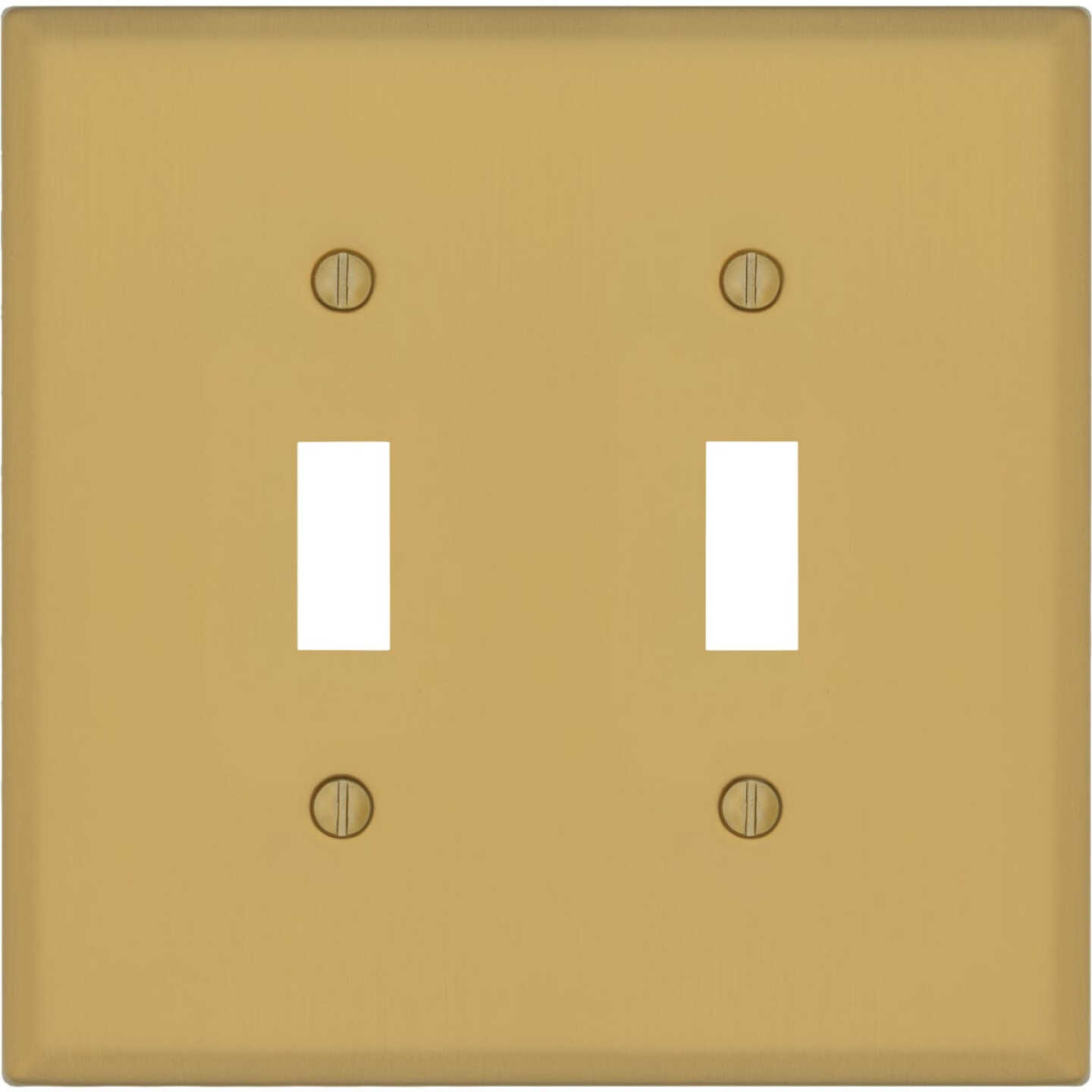 Amerelle Oxford 2-Gang Brushed Gold Steel Switch Wall Plate Image 1