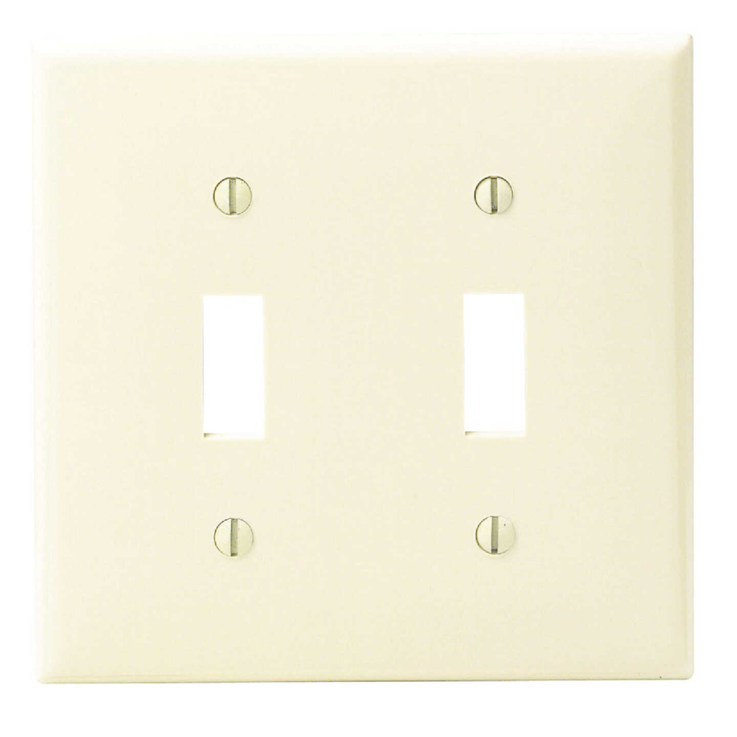 Leviton 2-Gang Thermoplastic Nylon Toggle Switch Wall Plate, Ivory Image 1