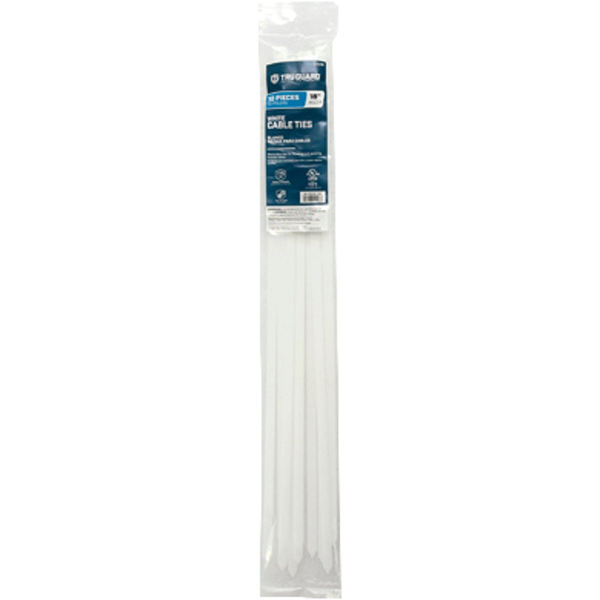 TruGuard 18 In. White Heavy-Duty Cable Ties (10-Pack)