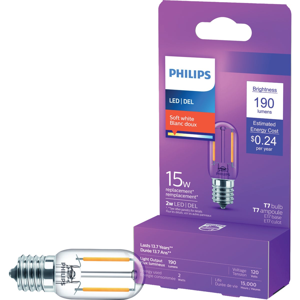 Philips T7 2W E17 SW Clear