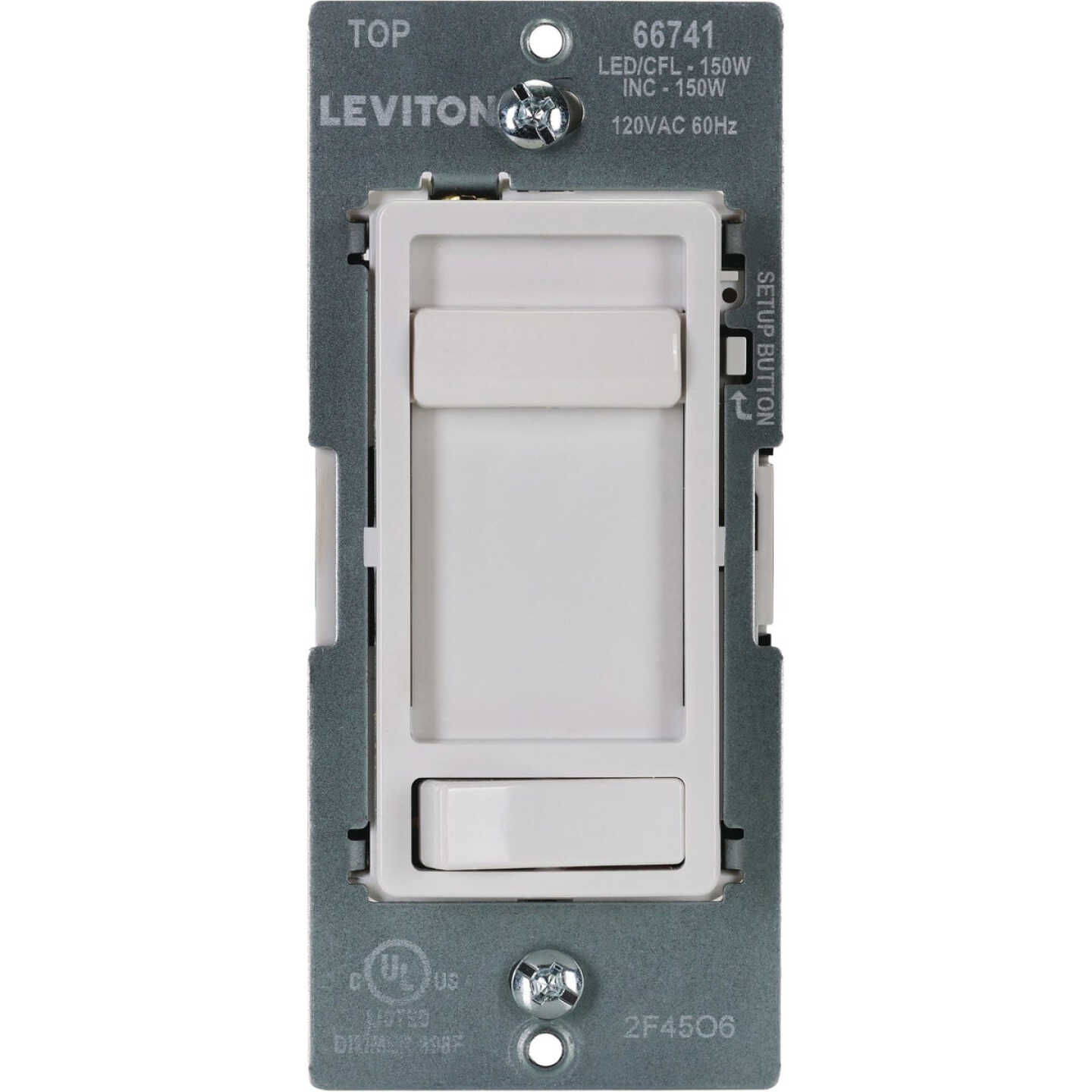 Leviton SureSlide LED/CFL White Slide Dimmer Image 1
