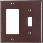 Leviton Decora 2-Gang Thermoset Single Toggle/Rocker Wall Plate, Brown Image 1