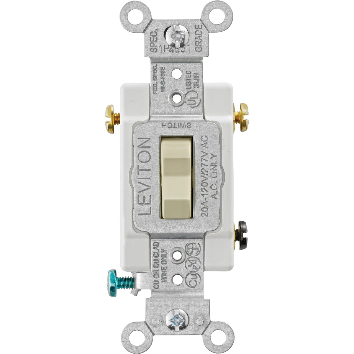 Leviton Toggle Ivory 20A 3-Way Switch
