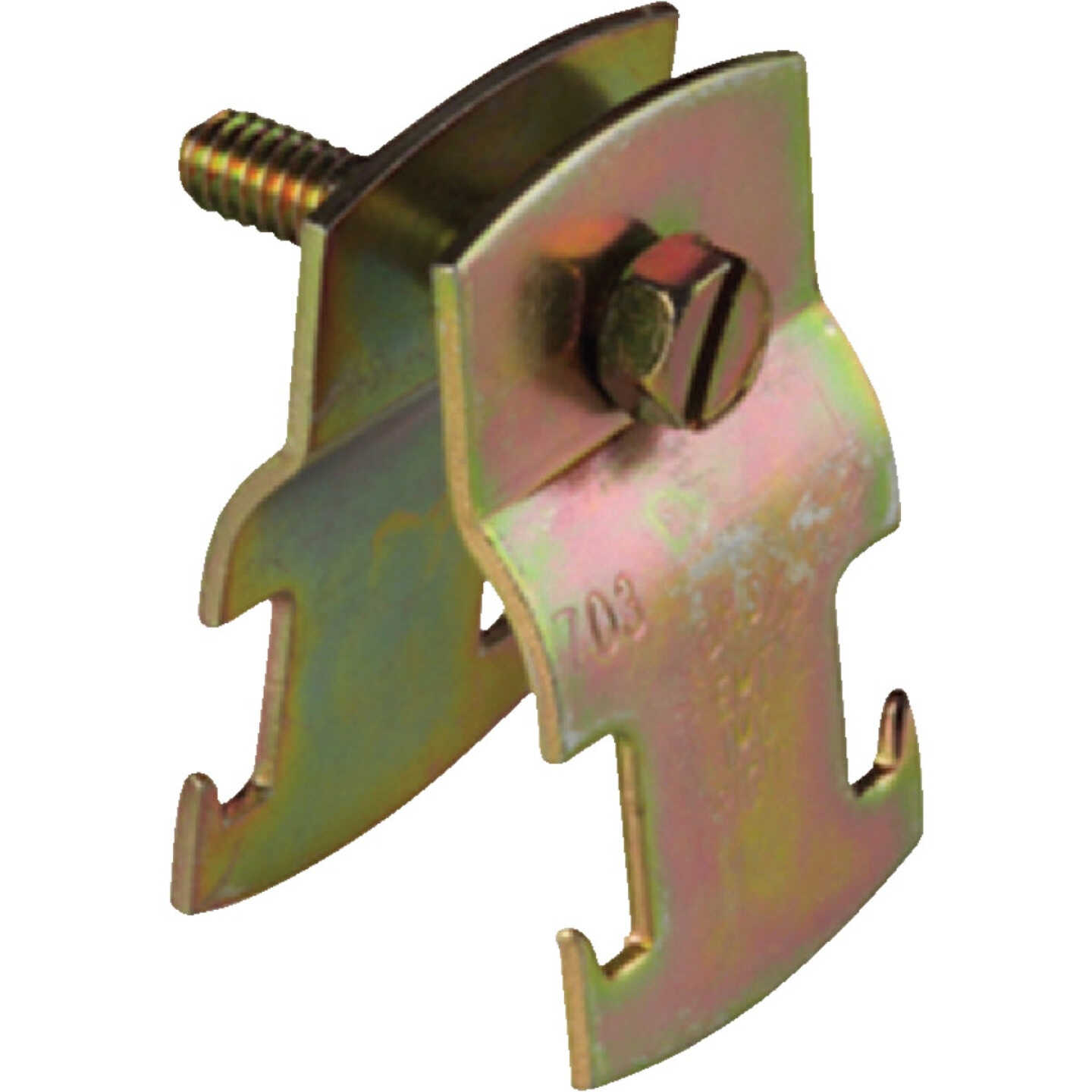 Superstrut 1 In. Gold Galvanized Electroplated Zinc Universal Pipe Clamp Image 1