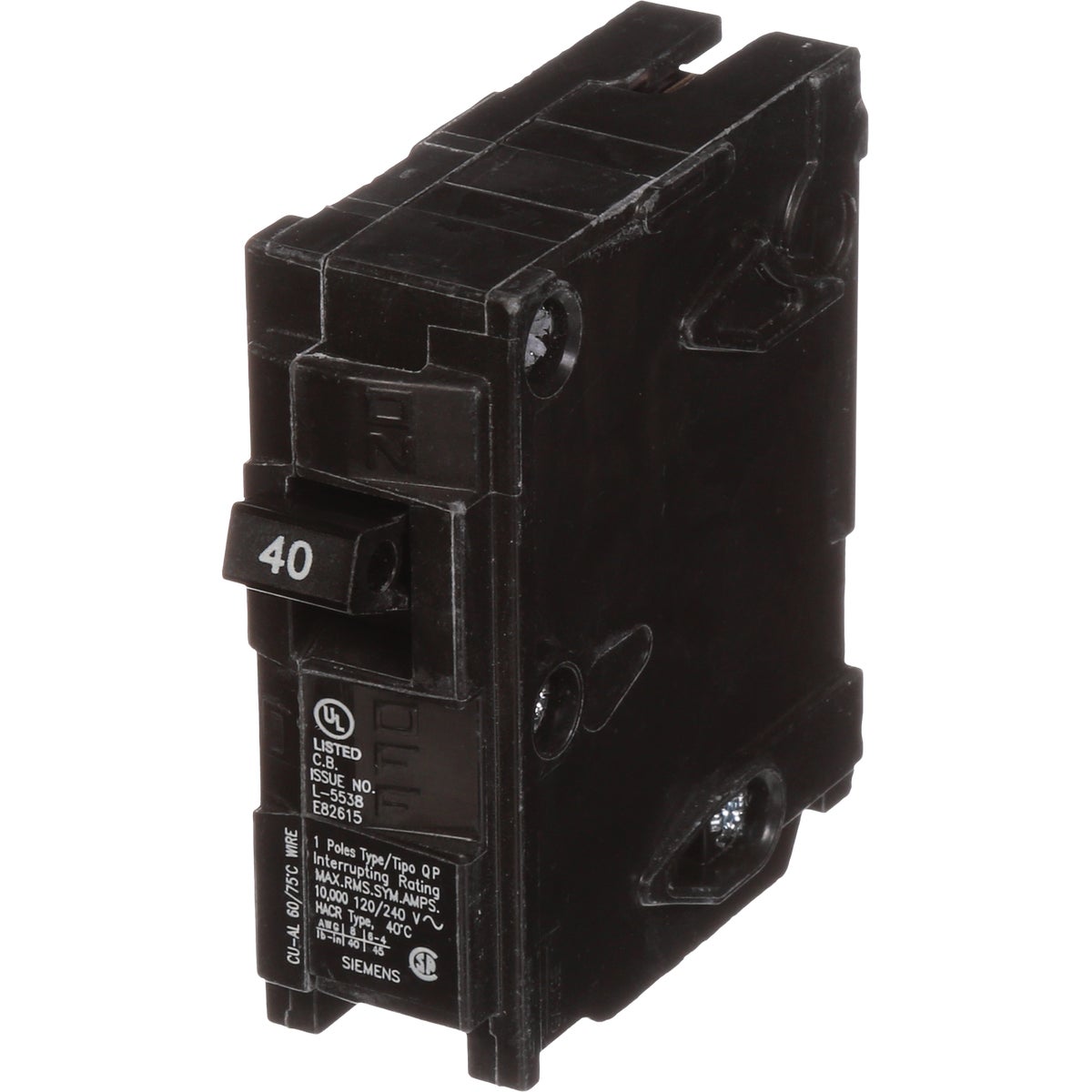 Siemens 15A 120V Single Pole Circuit Breaker
