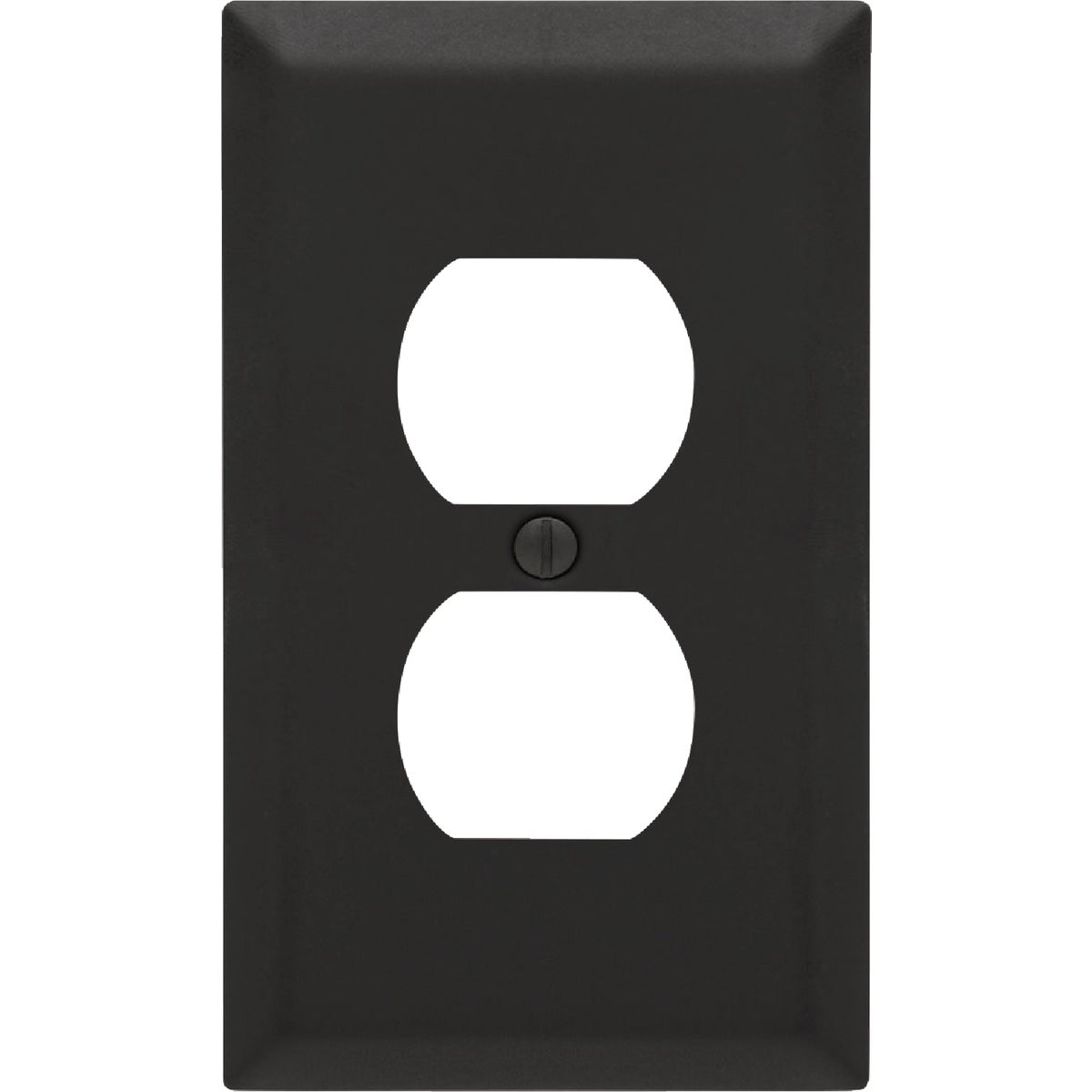 Amerelle Century 1-Gang Black Steel Duplex Wall Plate