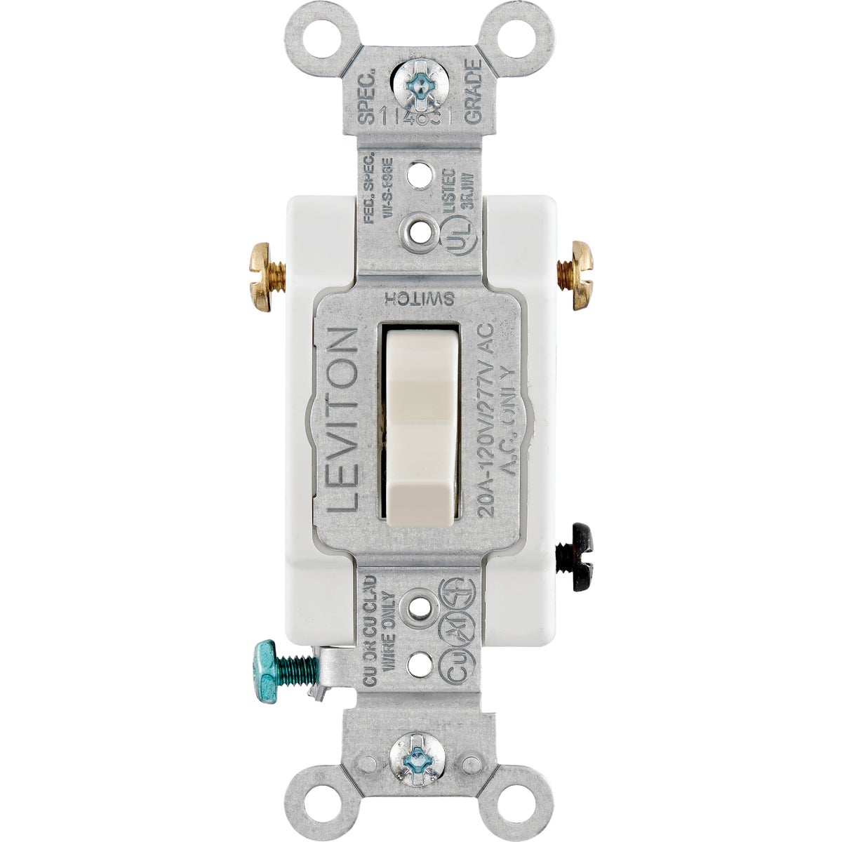 Leviton Toggle Light Almond 20A 3-Way Switch