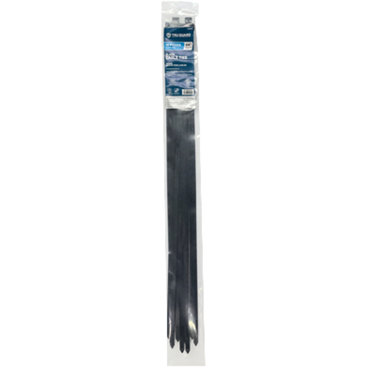 TruGuard 24 In. Black Heavy-Duty Cable Ties (10-Pack)