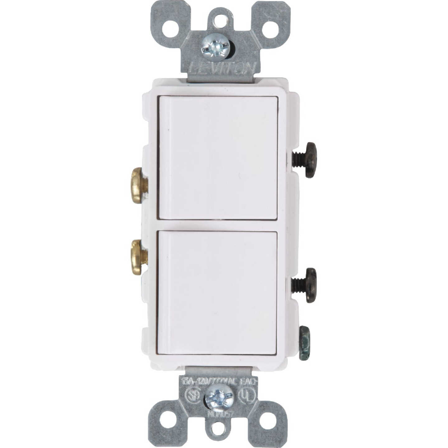 Leviton Single Pole White 15A Duplex Switch Image 1