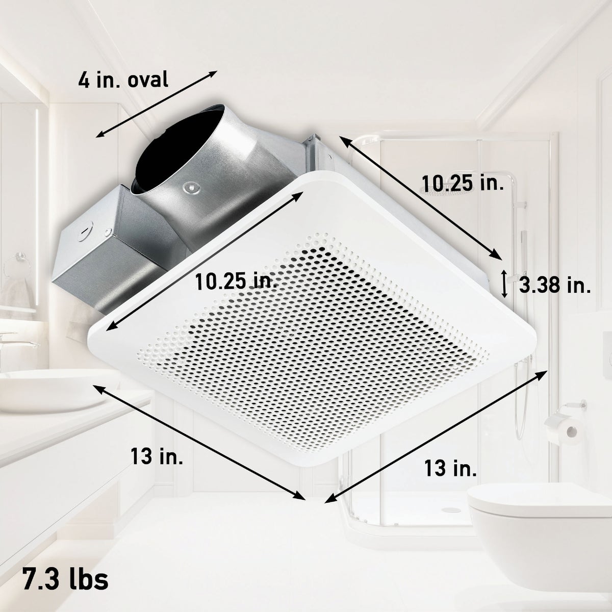 Panasonic Whisper Thin 80/100 CFM Bathroom Exhaust Fan with Humidity Sensing Image 2