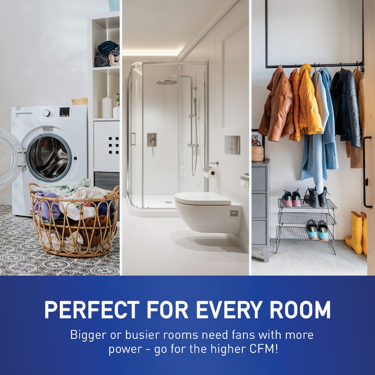 Panasonic Whisper Thin 80/100 CFM Bathroom Exhaust Fan with Humidity Sensing Image 4