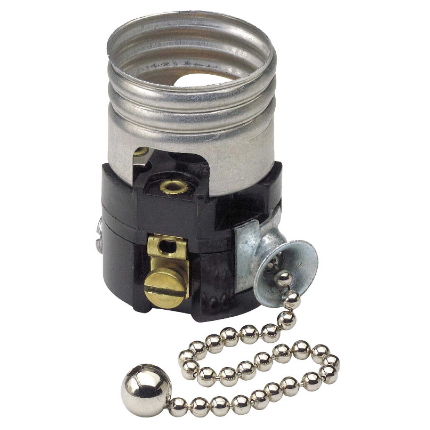 Leviton Pull Chain Medium Base Black Interior Lamp Socket Image 1