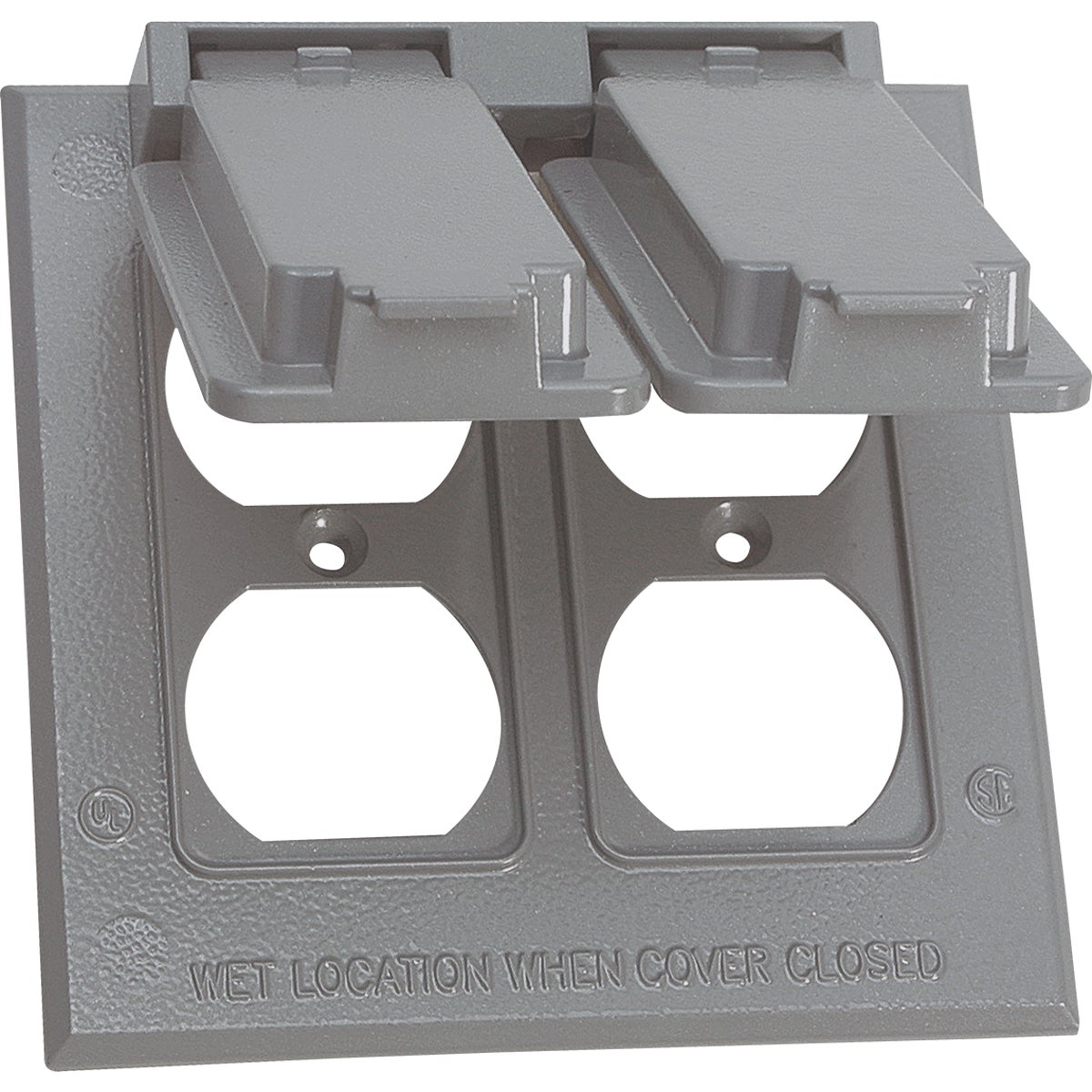 Southwire Dual Gang Gray Vertical Weatherproof Duplex Cover