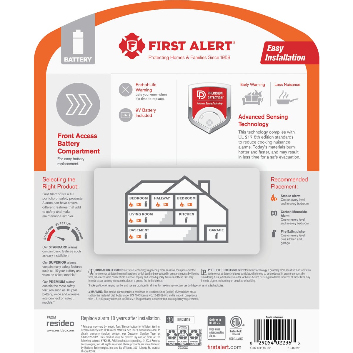 First Alert SMI100 Battery Powered Ionization Smoke Alarm Image 2