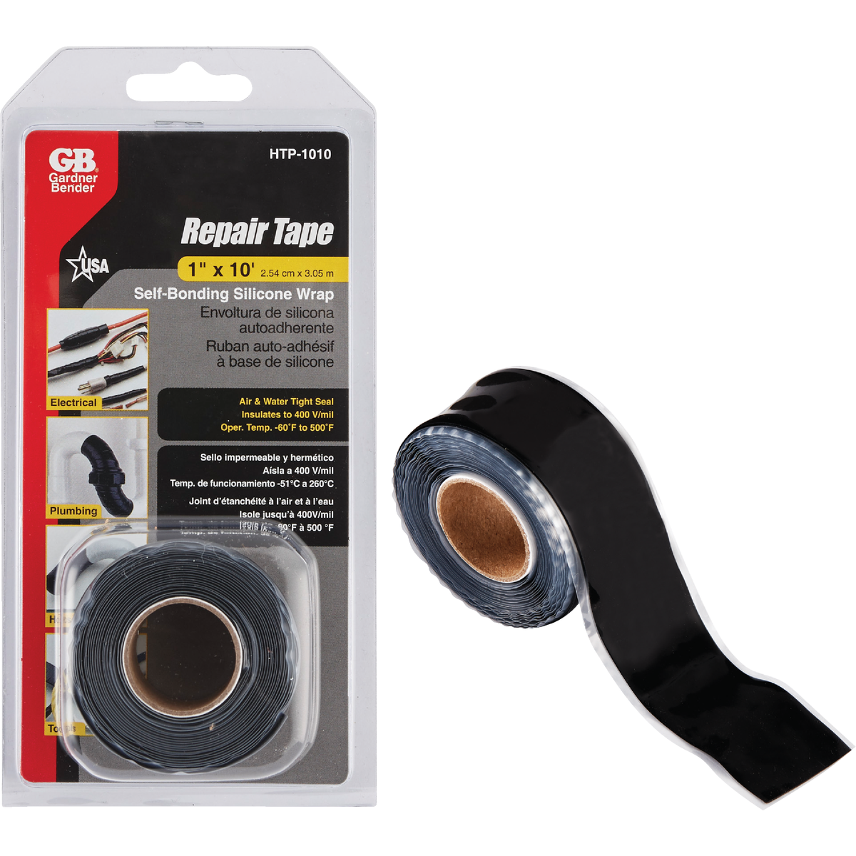 Gardner Bender Black 1 In. x 10 Ft. Self-Bonding Silicone Wrap