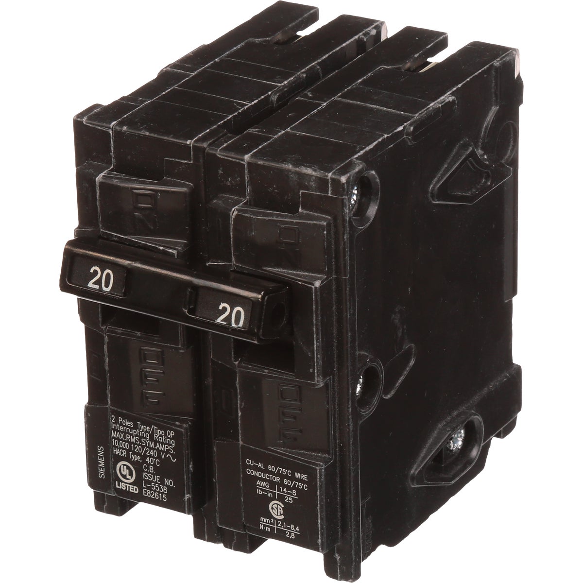 Siemens 20A Double Pole Circuit Breaker