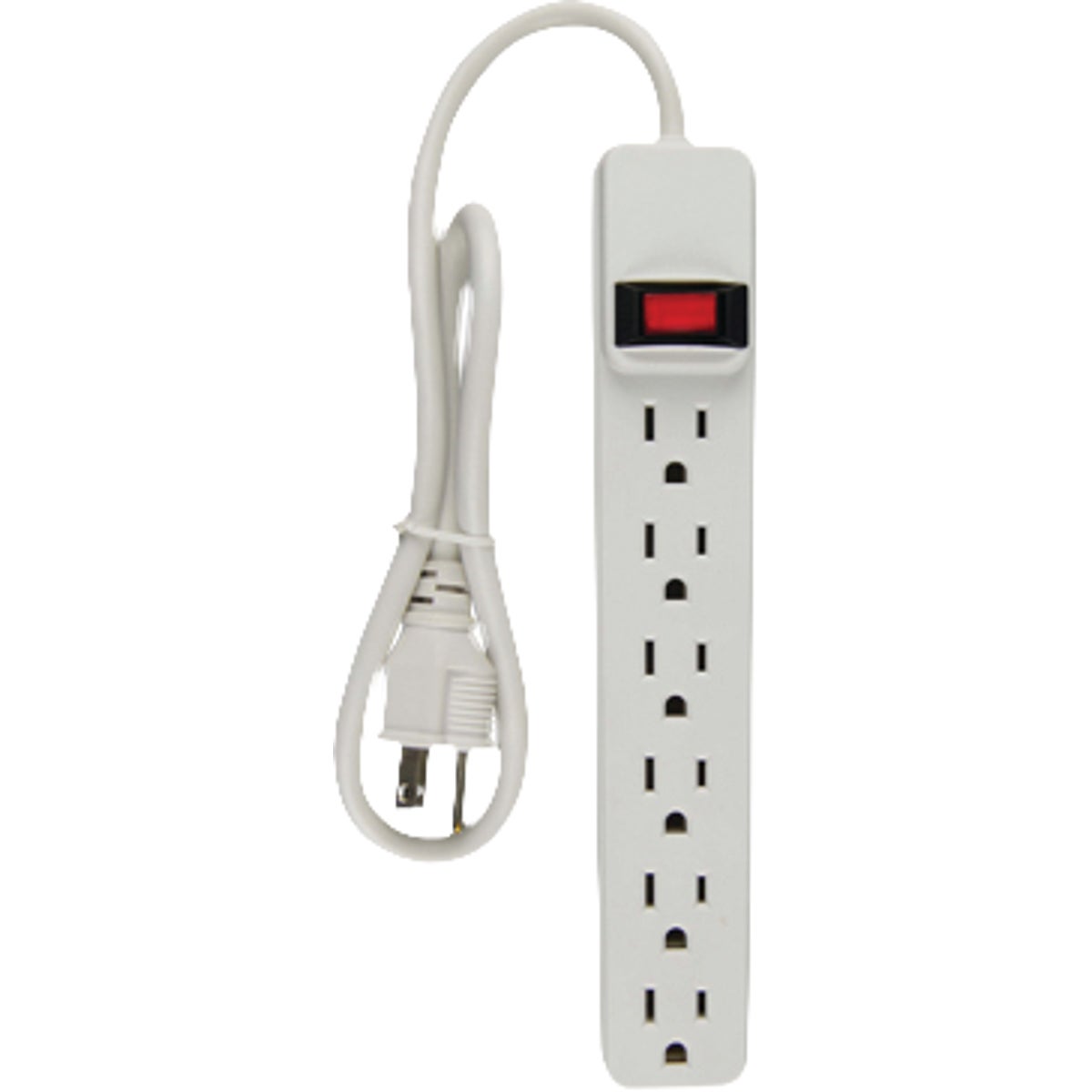 Master Electrician 6-Outlet White Power Strip