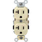 Leviton 20A Ivory Shallow Commercial Grade 5-20R Duplex Outlet Image 4