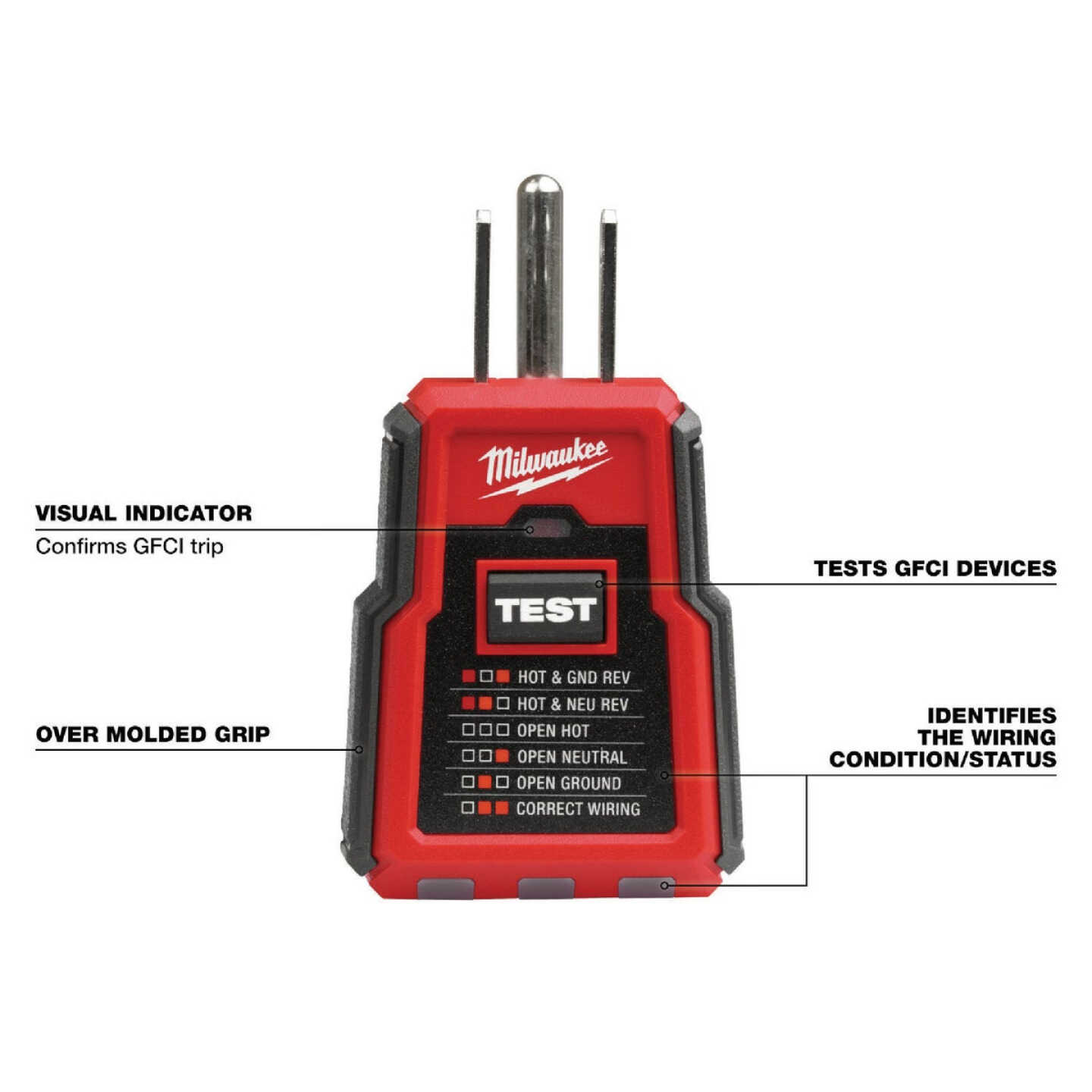 Milwaukee GFCI Receptacle Tester Image 3