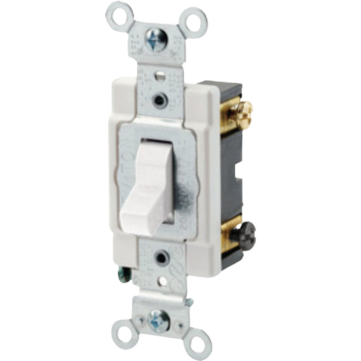 Leviton Toggle White 20A Grounded Quiet Double Pole Switch