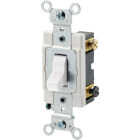Leviton Toggle White 20A Grounded Quiet Double Pole Switch Image 1