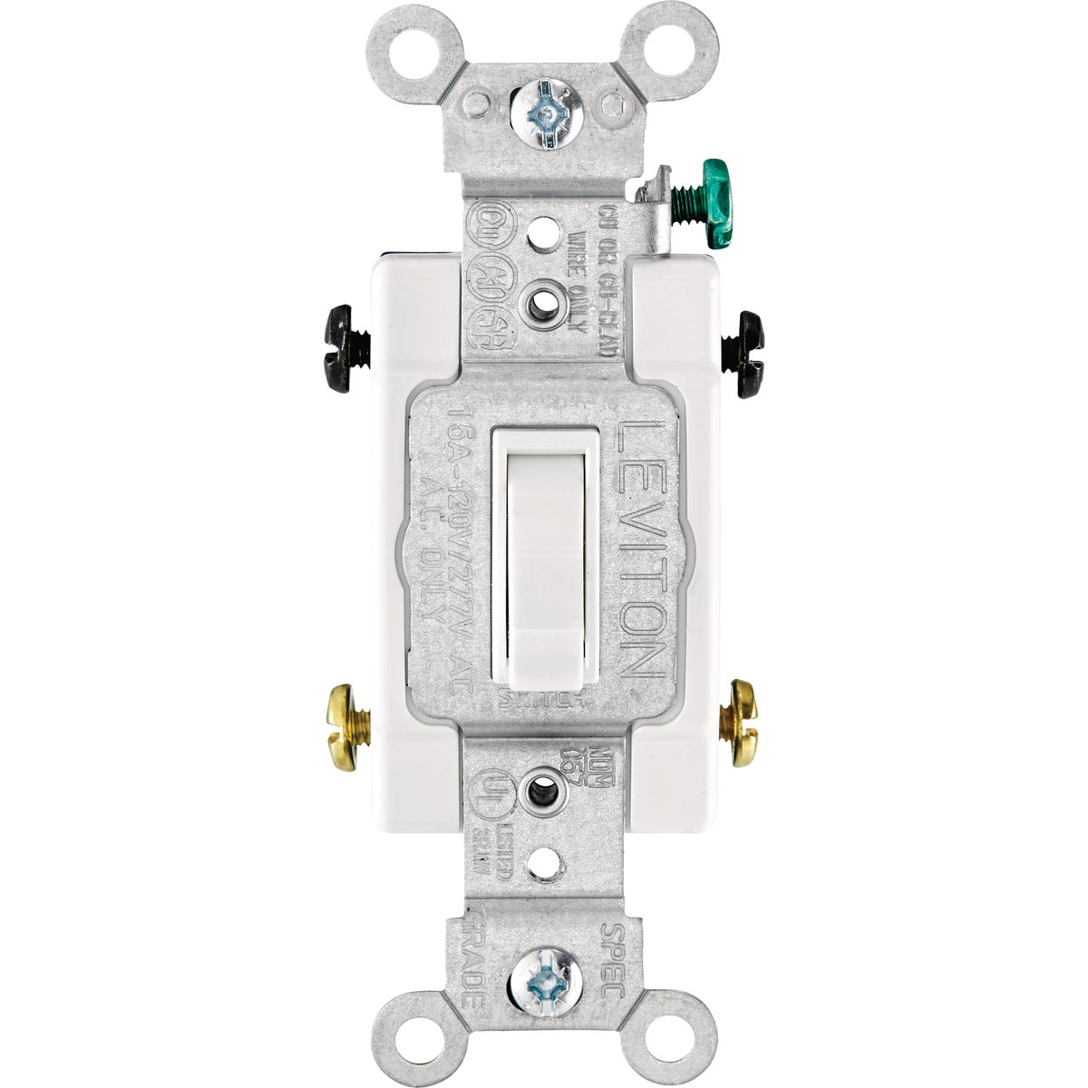 Leviton 15A White Single-Pole Toggle Framed 4-Way AC Switch
