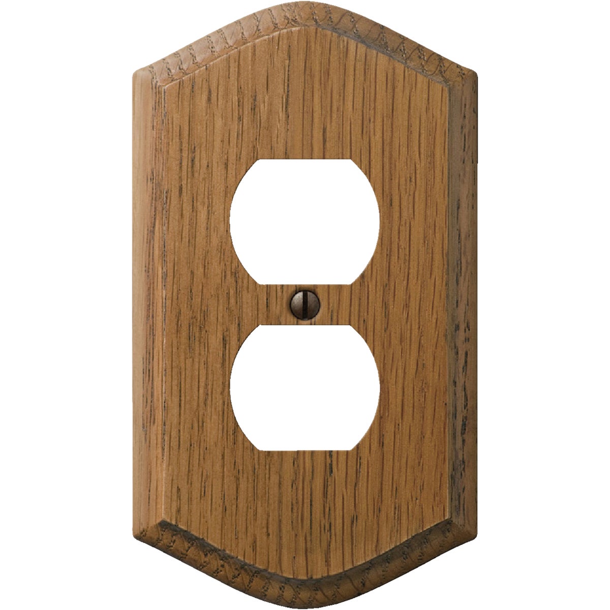 Amerelle 1-Gang Solid Oak Country Outlet Wall Plate, Medium Oak Image 1