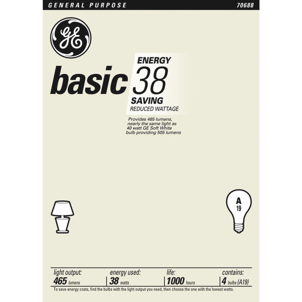 4PK 38W FROST BULB