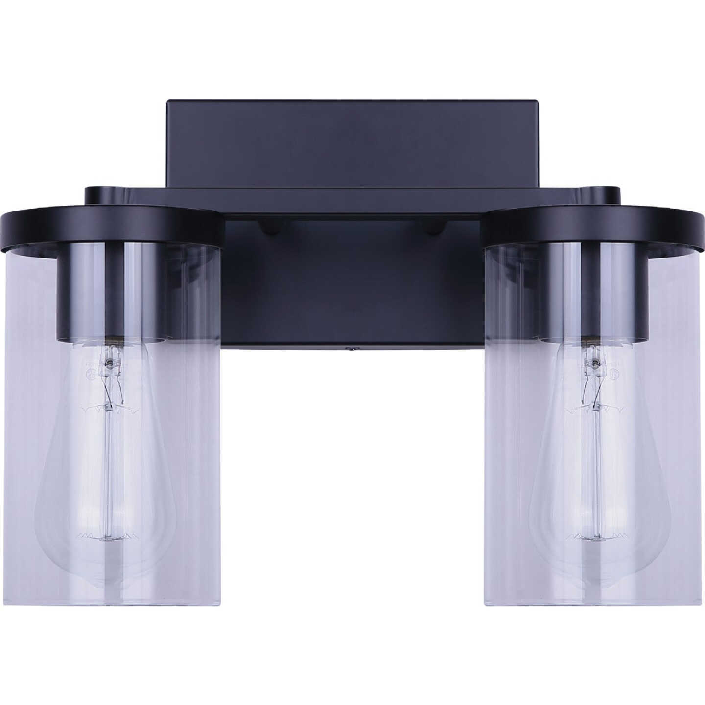 Canarm Britton 2-Light Black Vanity Bath Light Fixture, Clear Glass Image 6