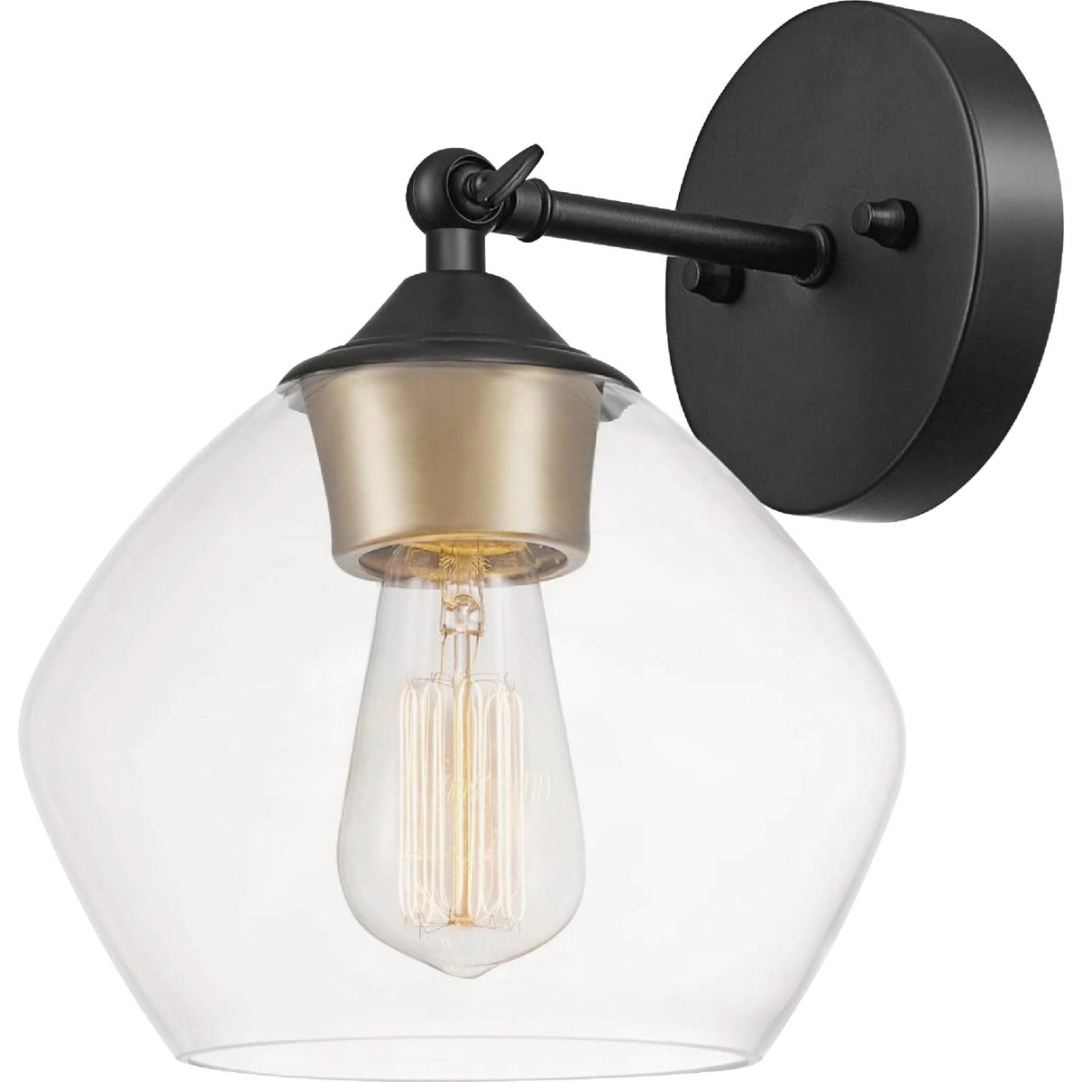 Globe Electric Matte Black 1-Light Dimmable Wall Sconce