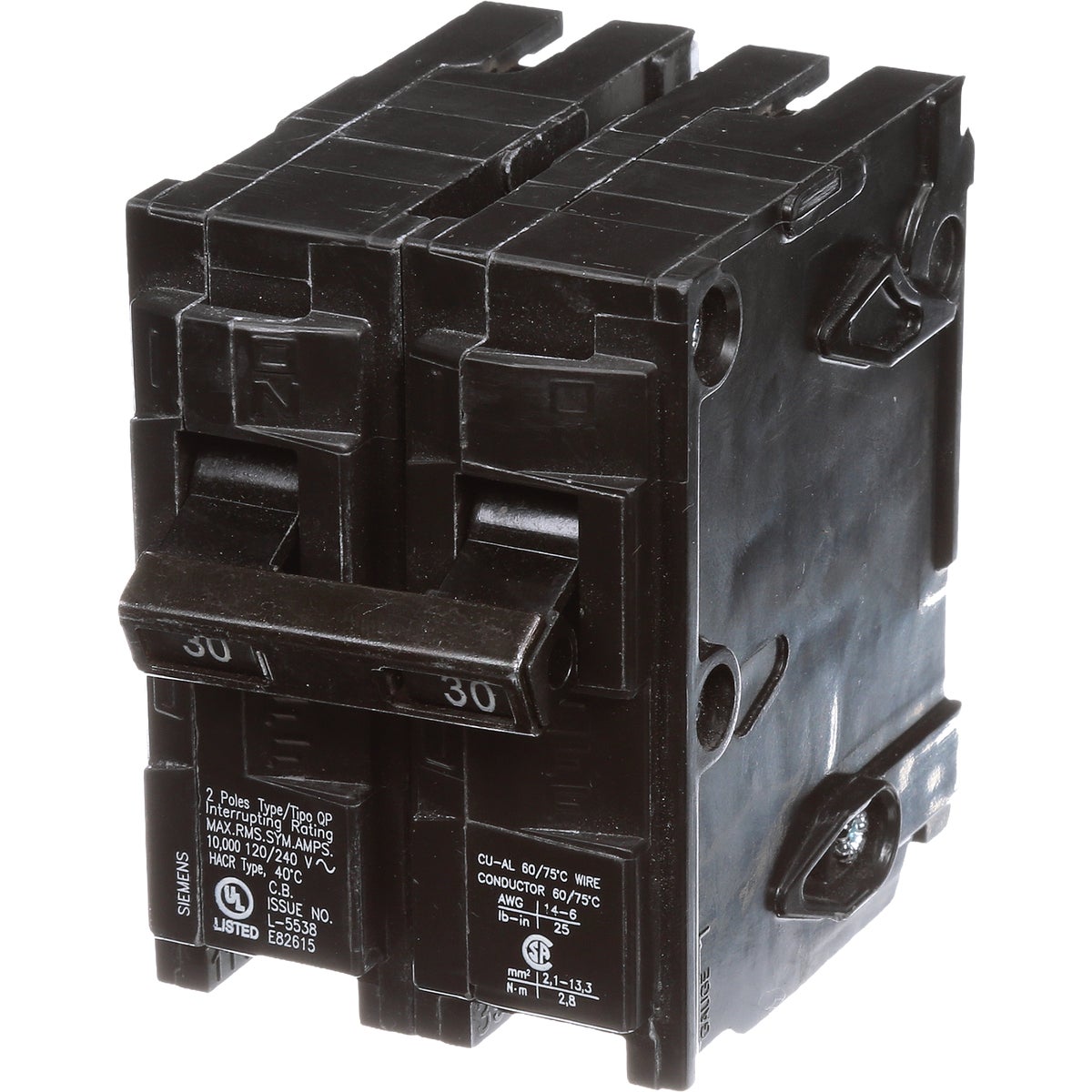 Siemens 30A Double Pole Circuit Breaker