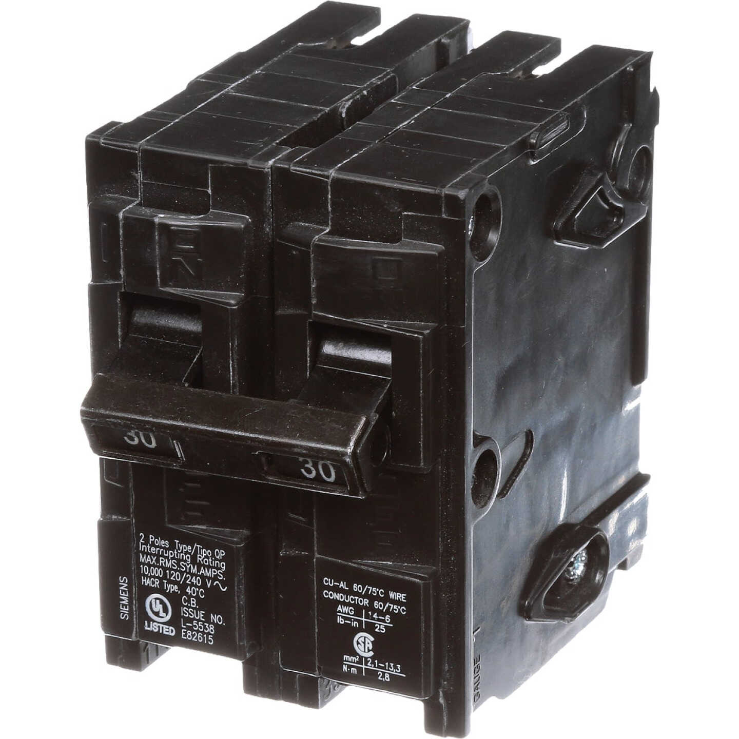 Siemens 30A Double Pole Circuit Breaker Image 1