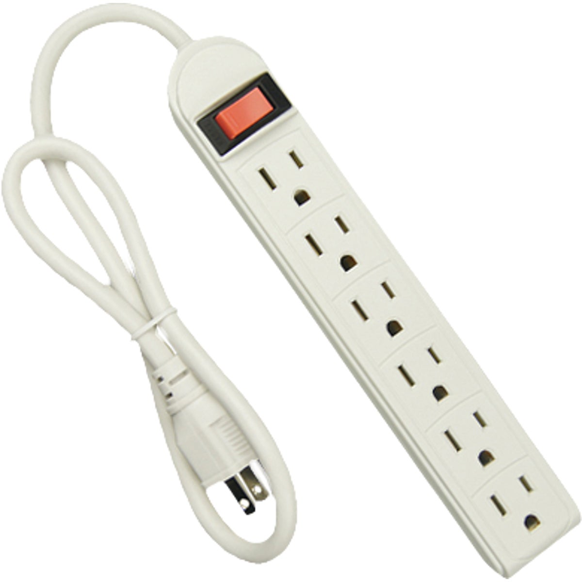 Master Electrician 6-Outlet White Power Strip (2-Pack)