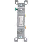 Leviton Residential Grade 15 Amp Toggle Single Pole Grounded Switch, White Image 1